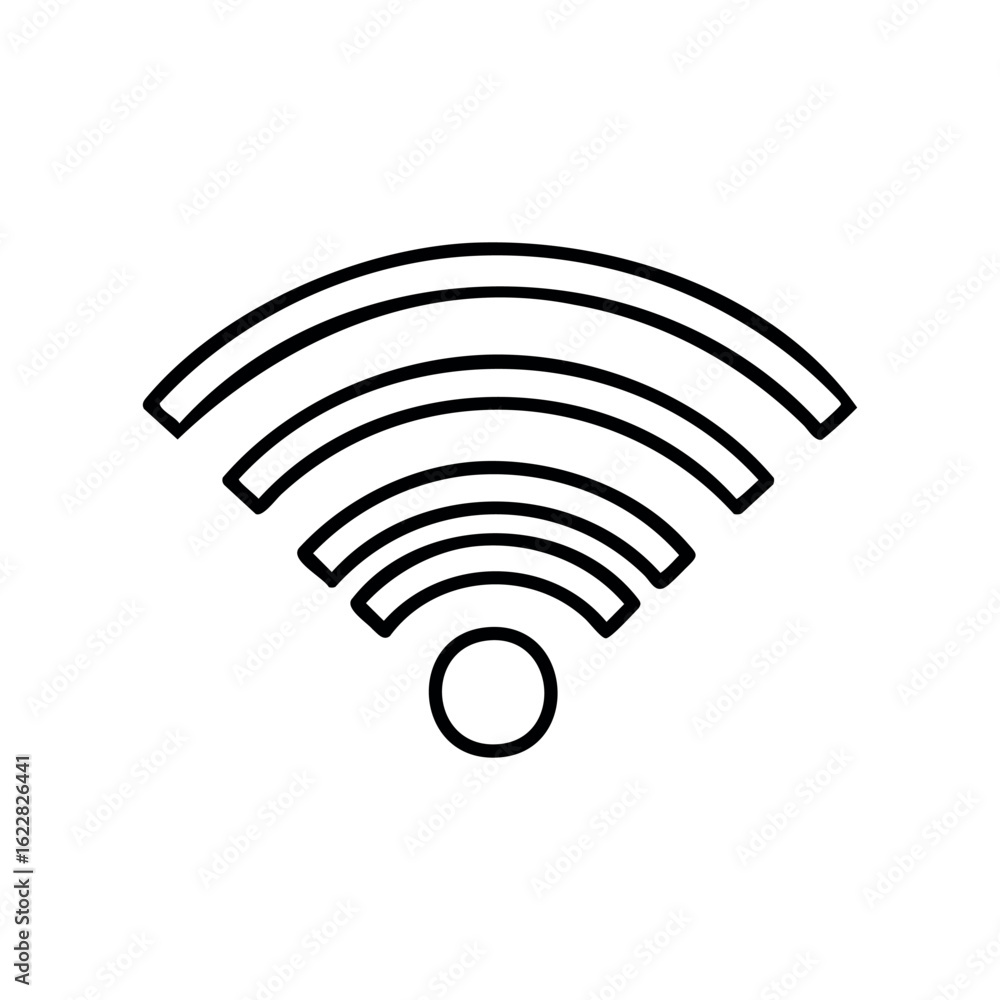 Aufkleber minimalist black wifi symbol on white background – stock vector icon in line style