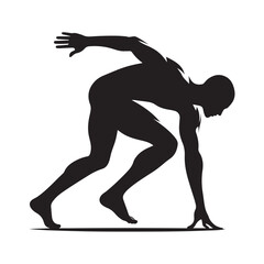 Dynamic running human silhouette in motion