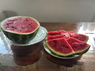 watermelon on the table