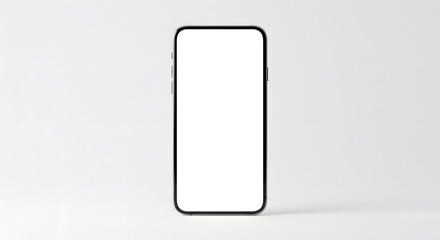 Modern Smartphone Template, Sleek Minimalist Device, Blank Screen Mockup, UI Design Canvas, Digital Art Placeholder.