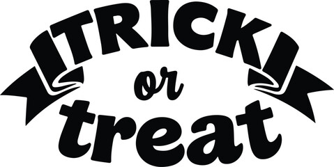 Obraz premium Trick or Treat Halloween Sign with Bold Black Text on White Background