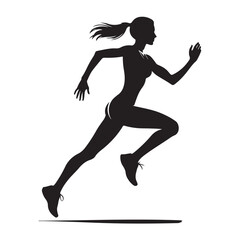 Dynamic running man silhouette in motion silhouette