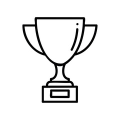 Outline of a trophy on a white background representing achievement and success – stock vector icon in line style