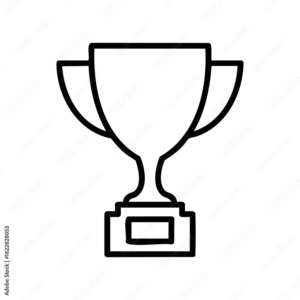 Poster trophy cup icon in simple outline design – stock vector icon in line style