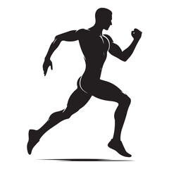 Dynamic running human athlete silhouette
