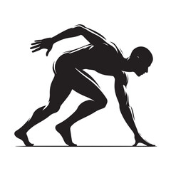Dynamic running human silhouette in motion