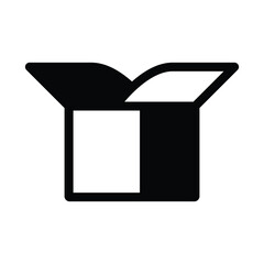 Isometric Open Box Icon. Bold Package Symbol for Shipping and Logistics