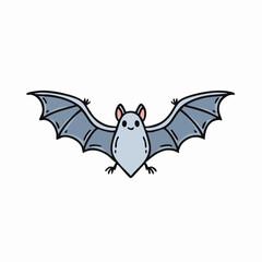 Fototapeta premium drawn bat icon in doodle style. Mark point icon design collection for animal design element
