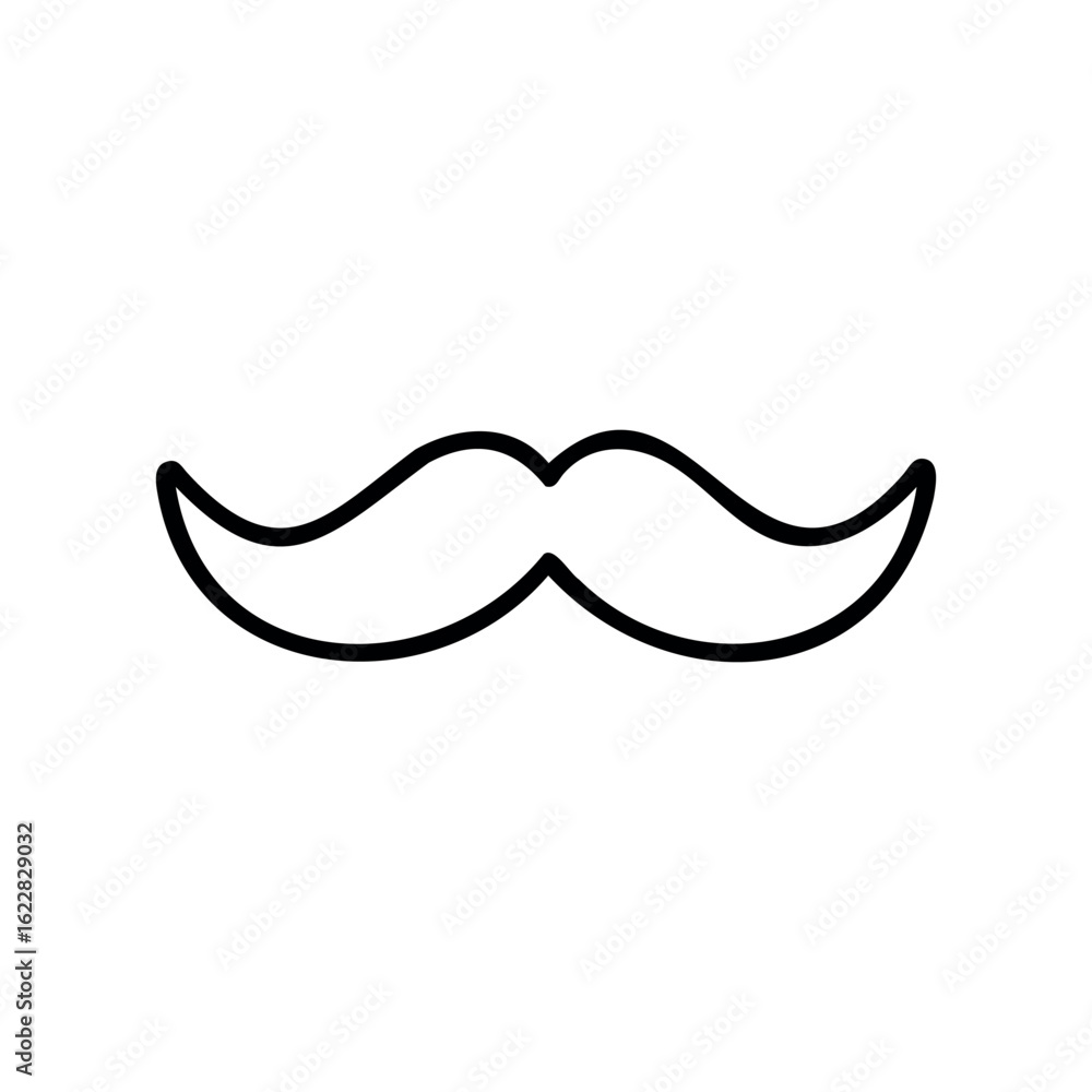 Poster minimalist outline of a classic mustache design – stock vector icon in line style