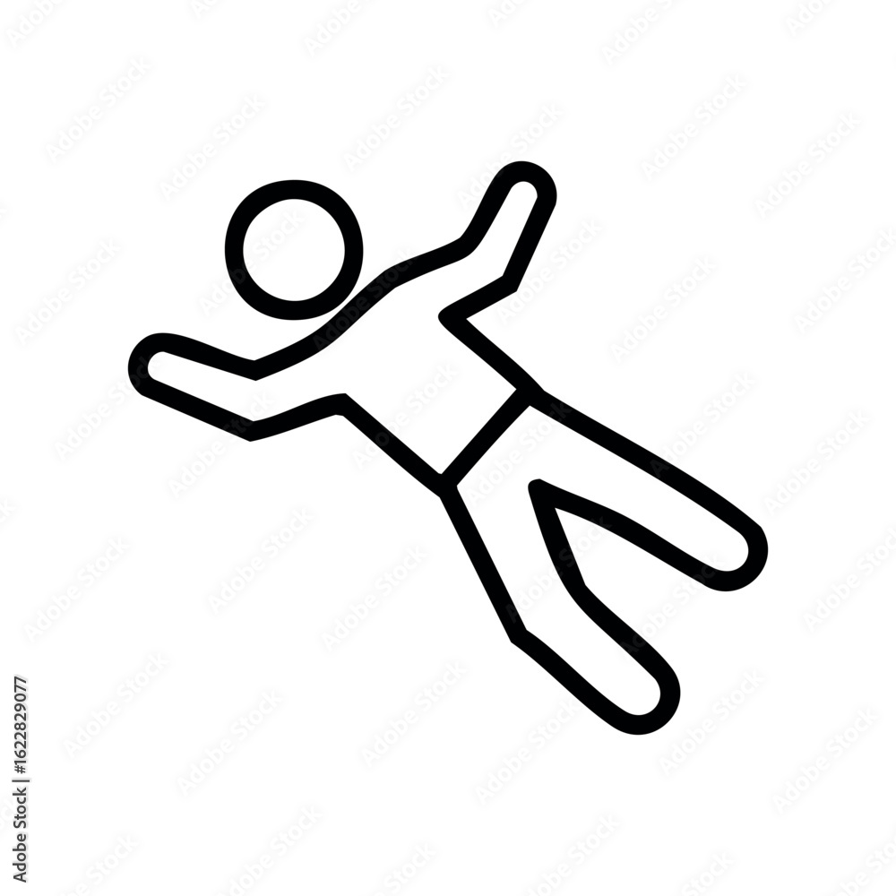 Poster simple stick figure illustration of a running person outline – stock vector icon in line style