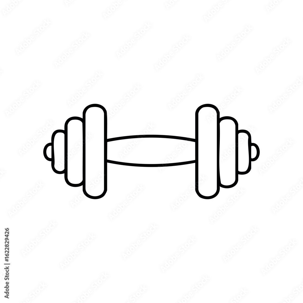 Poster simple dumbbell icon for fitness and exercise enthusiasts – stock vector icon in line style