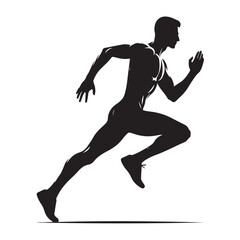 Dynamic running human silhouette in motion