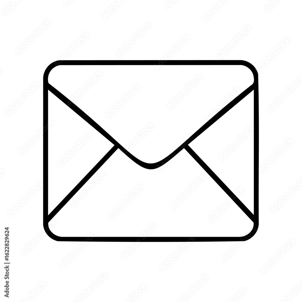 Poster minimalist outline of an envelope icon for digital communication – stock vector icon in line style