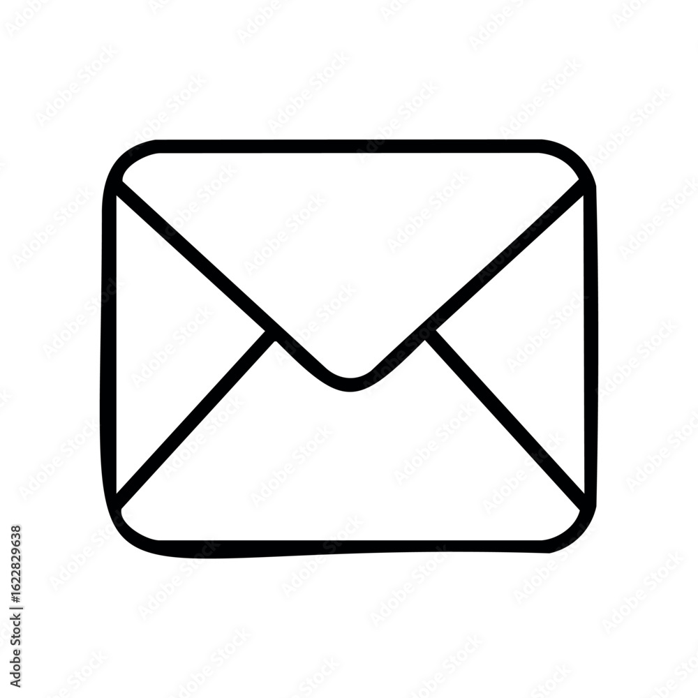 Aufkleber minimalist outline drawing of a closed envelope icon – stock vector icon in line style