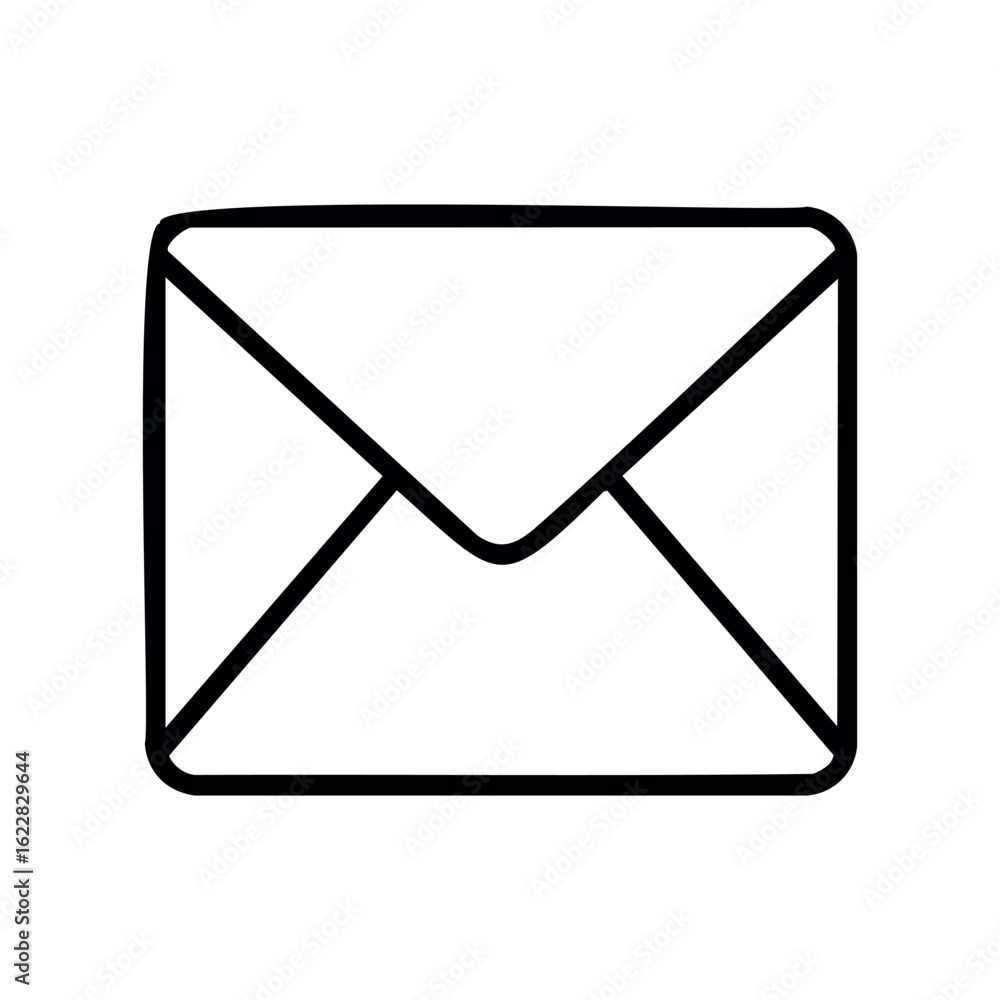 Poster simple outline of a closed envelope icon – stock vector icon in line style