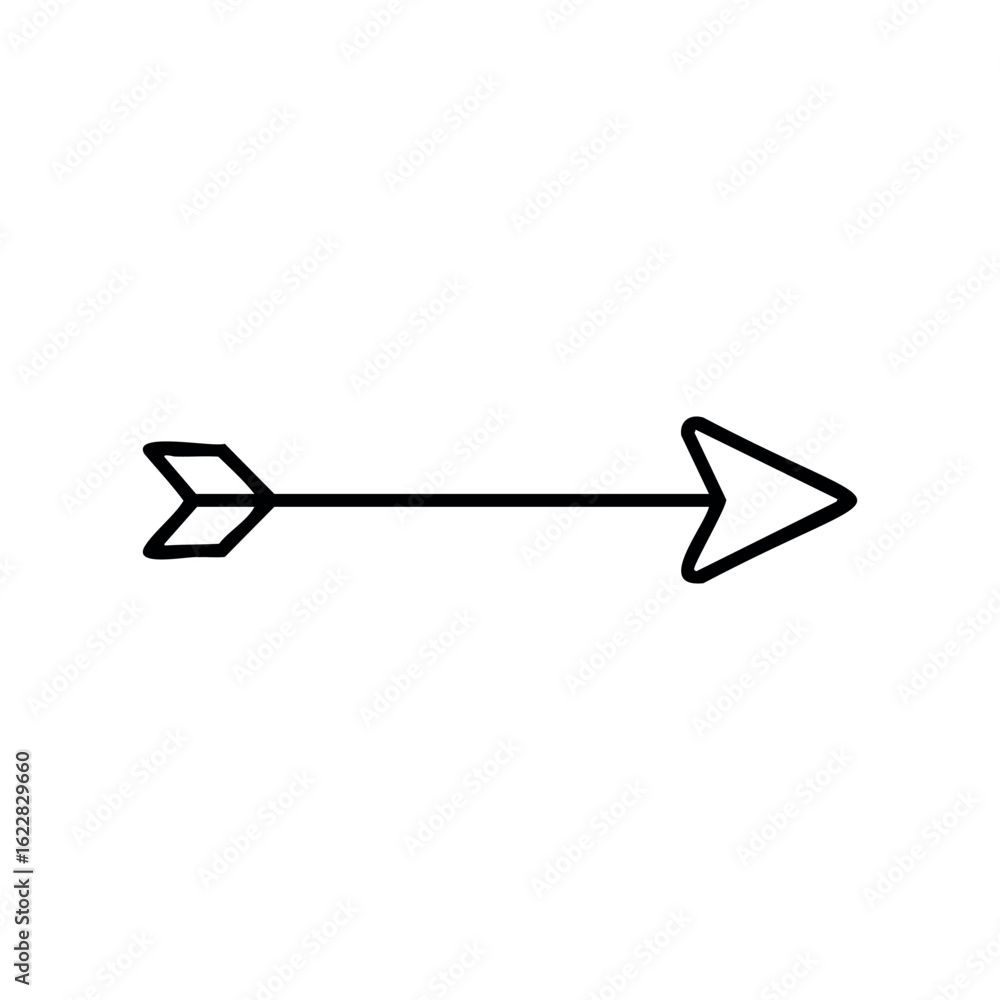 Poster simple black outline arrow symbol pointing right – stock vector icon in line style