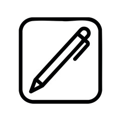 Obraz premium Simple black outline pencil icon – stock vector icon in line style