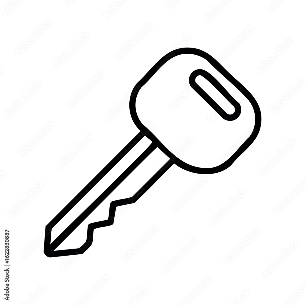Poster simple black and white key icon design for digital use – stock vector icon in line style