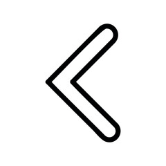 Obraz premium Left arrow symbol in simple black outline design – stock vector icon in line style