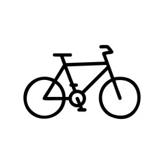 Obraz premium Minimalist black bicycle line art illustration – stock vector icon in line style