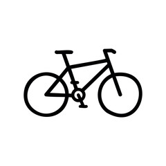 Minimalist black and white bicycle illustration with simple line art &ndash; stock vector icon in line style