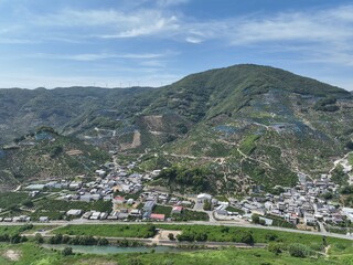 和歌山県の綺麗な蜜柑の丘をドローン空撮