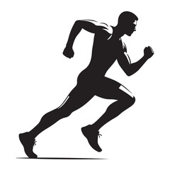 Dynamic running man silhouette in motion silhouette