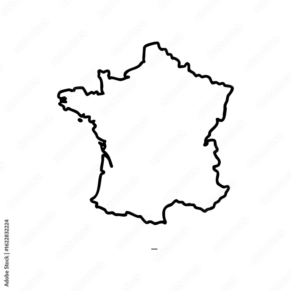 Poster outline of france: simple map representation of the european country – stock vector icon in line sty
