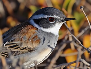 Stunning Closeup of a Cape Bunting Bird Perched on Branches