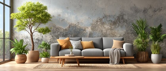 Modern living room with plants (7)