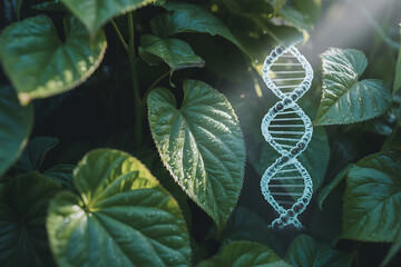 dna on a green background