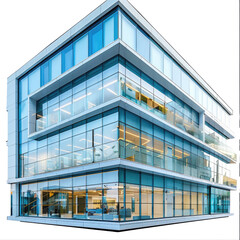 Modern glass building, showcasing contemporary architecture and design. background removed