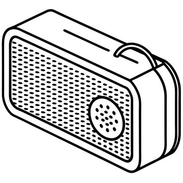 black and white portable speaker clip art preview