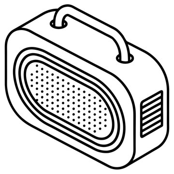 black speaker with handle clip art preview
