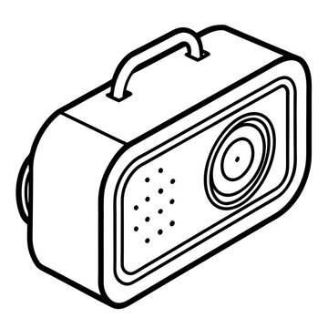 black and white speaker with handle clip art preview