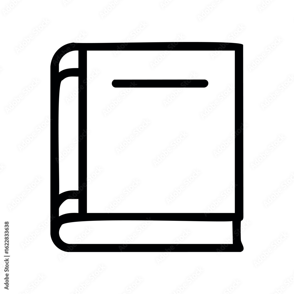 Poster minimalist line art of a closed book – stock vector icon in line style