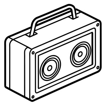 black and white speaker with handle clip art preview