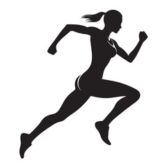 Dynamic running human figure silhouette