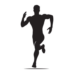 Dynamic running human silhouette in motion
