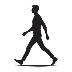 Dynamic running human silhouette in motion