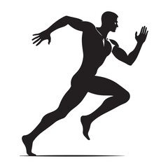 Dynamic running human silhouette in motion