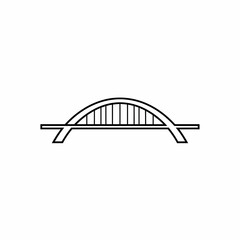 Simple Black Outline of an Architectural Bridge Design