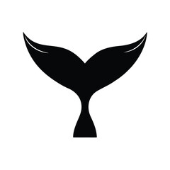 Sleek black dolphin tail silhouette fluke