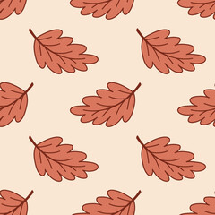 Seamless Pattern with Oak Leaves – Autumn Botanical Background for Seasonal Decor, Fabrics, Stationery, and Digital Use