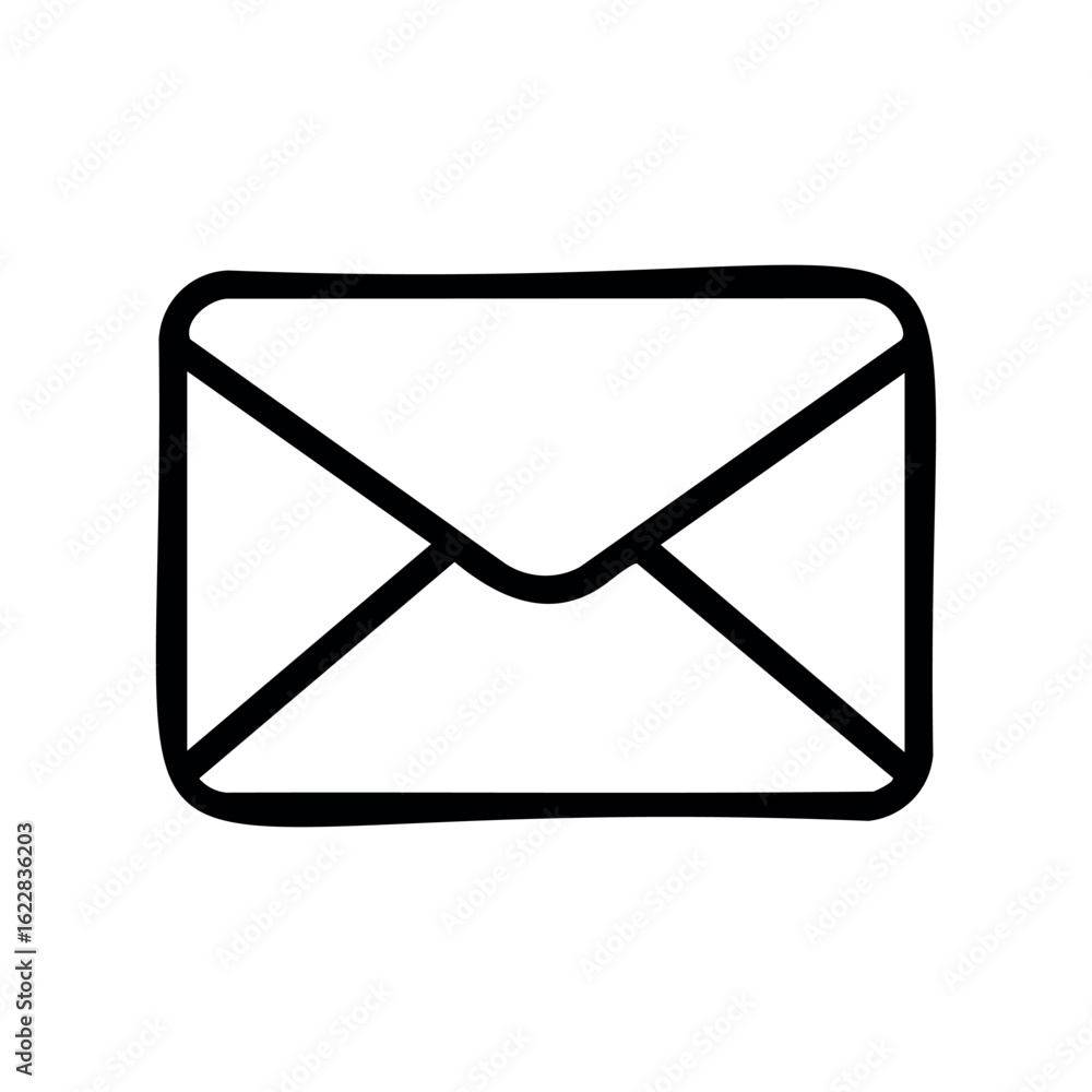 Poster simple line drawing of a closed envelope icon – stock vector icon in line style