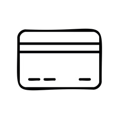 Minimalist line art of a credit card icon for financial applications &ndash; stock vector icon in line style
