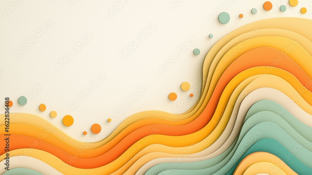 Poster abstract paper cut style background with layered elements and colorful chaos for creative projects a