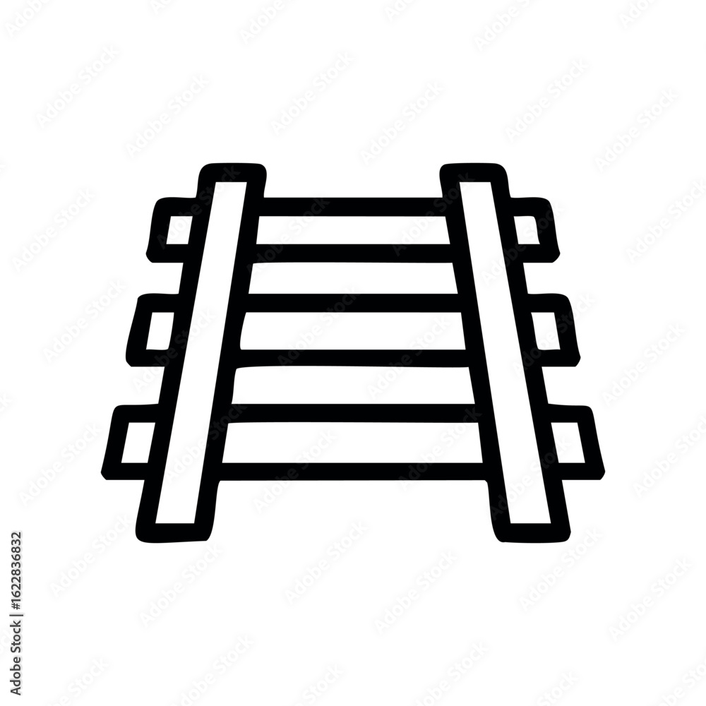 Aufkleber simple outline of railroad tracks – stock vector icon in line style