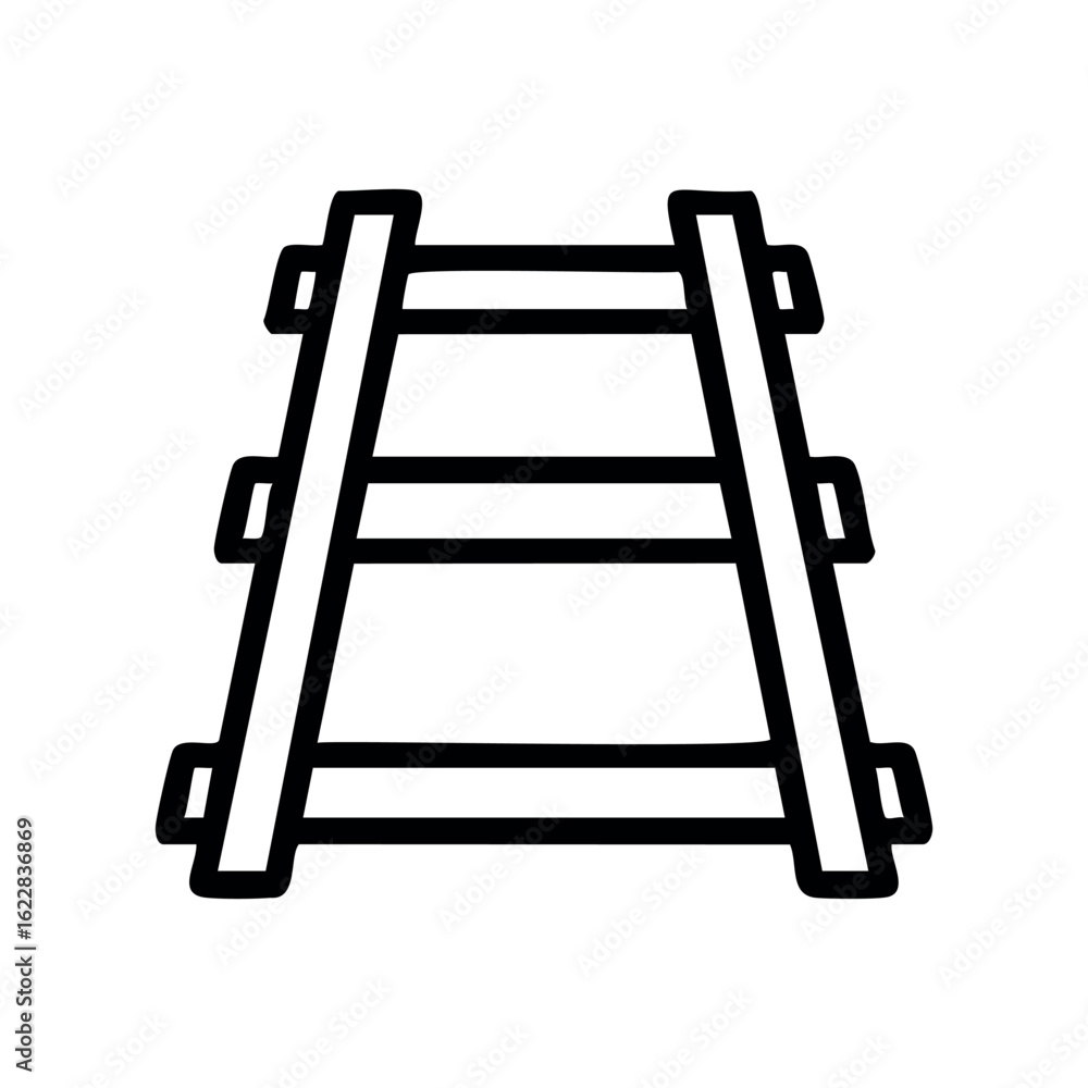 Aufkleber minimalist railroad track icon in black and white vector design – stock vector icon in line style