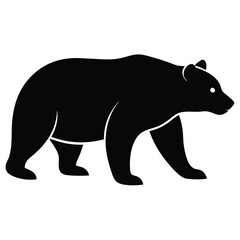 Black bear walking side profile silhouette animal